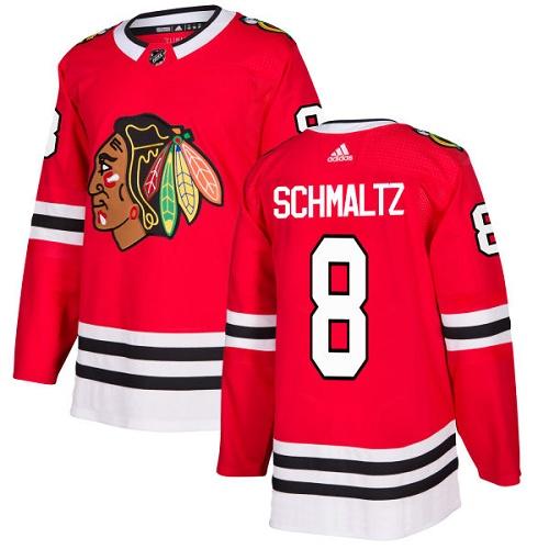 Adidas Men Chicago Blackhawks #8 Nick Schmaltz Red Home Authentic Stitched NHL Jersey